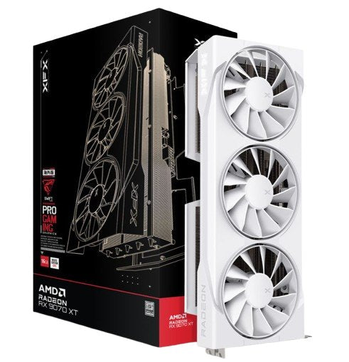 TARJETA DE VIDEO XFX AMD RADEON RX 9070 XT SPEEDSTER SWIFT WHITE TRIPLE FAN  / 16GB/ GDDR6/ PCIE 5.0/256 BIT/GAMA ALTA TARJETA DE VIDEO XFX AMD RADEON RX 9070 XT SPEEDSTER SWIFT WHITE TRIPLE FAN  / 16GB/ GDDR6/ PCIE 5.0/256 BIT/GAMA ALTA